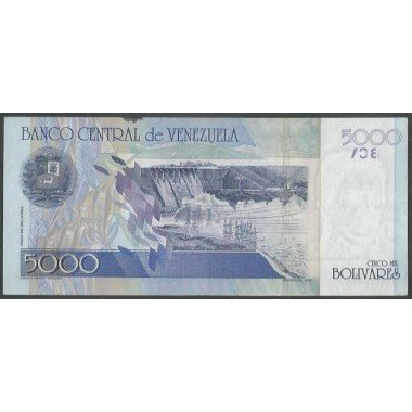 Venezuela, 5.000 Bolivares 13 Ago 2002 B 8 Dig P84b