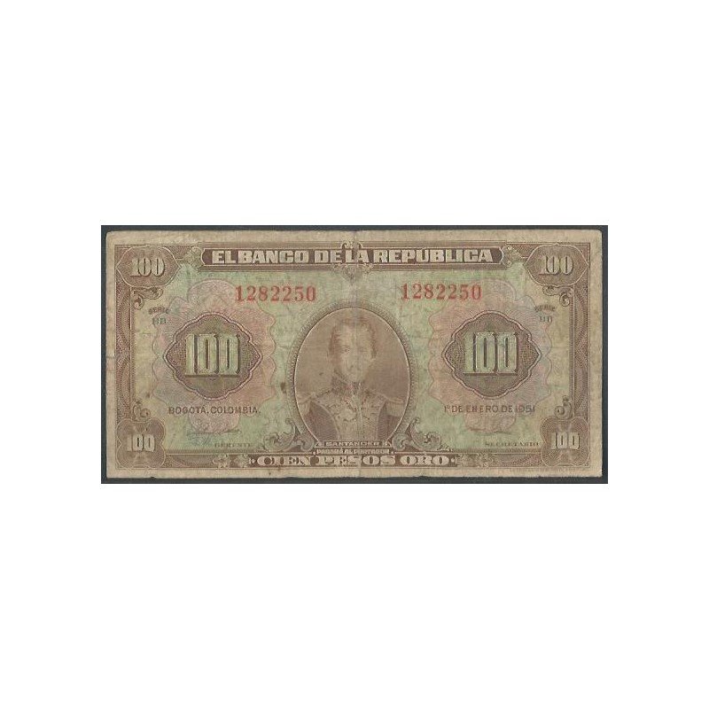 Billete de 100 Pesos 1 Ene 1951 7 Dig BGW290