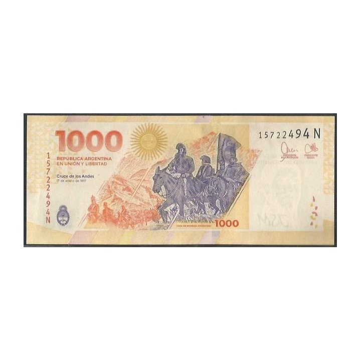 Argentina 1.000 Pesos ND2023 Serie N P367 reverso