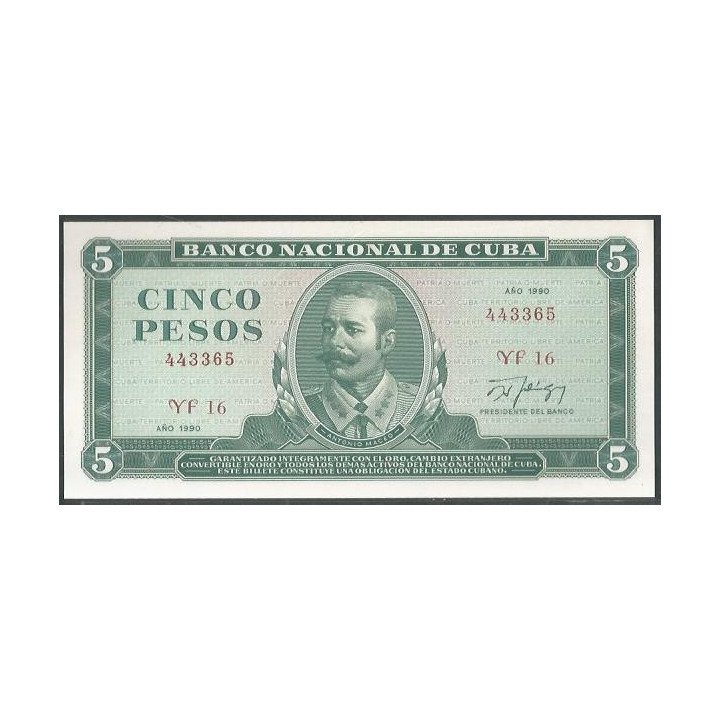 Cuba 5 Pesos 1990 P103d