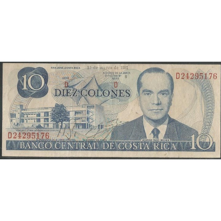 Costa Rica 10 Colones 12 Mar 1981 P237b