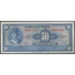 Mexico 50 Pesos 29 Dic 1972 Serie BPW P49u