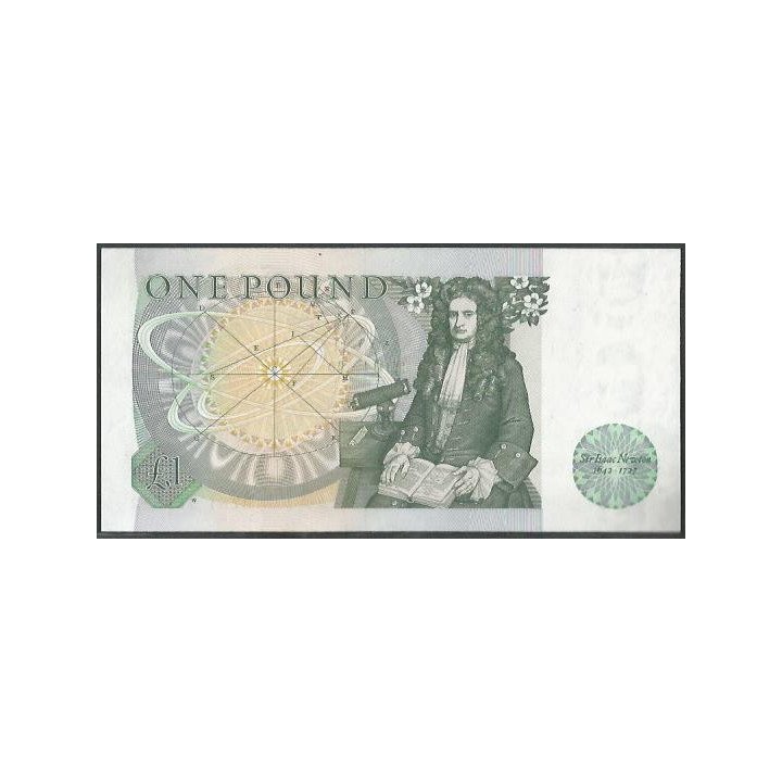 Inglaterra 1 Pound ND1981-4 P377b reverso