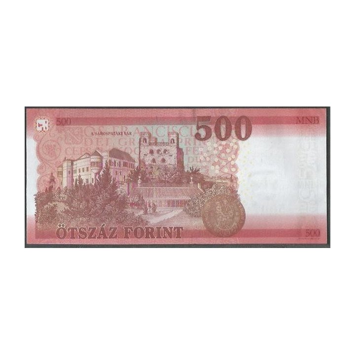 Hungria 500 Forint 2022 P202b reverso