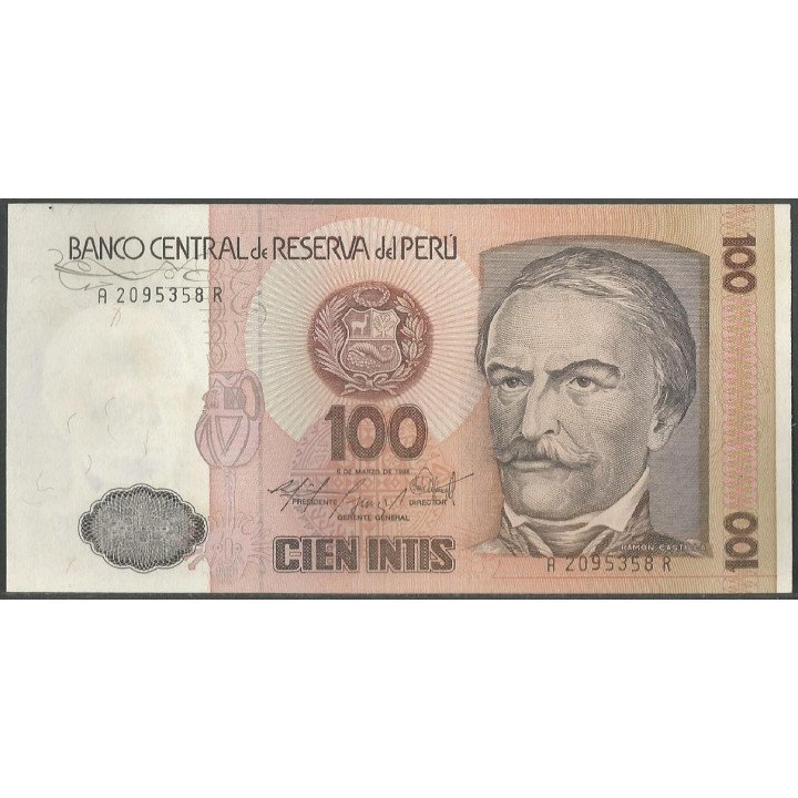 Peru 100 Intis 6 Mar 1986 P132b