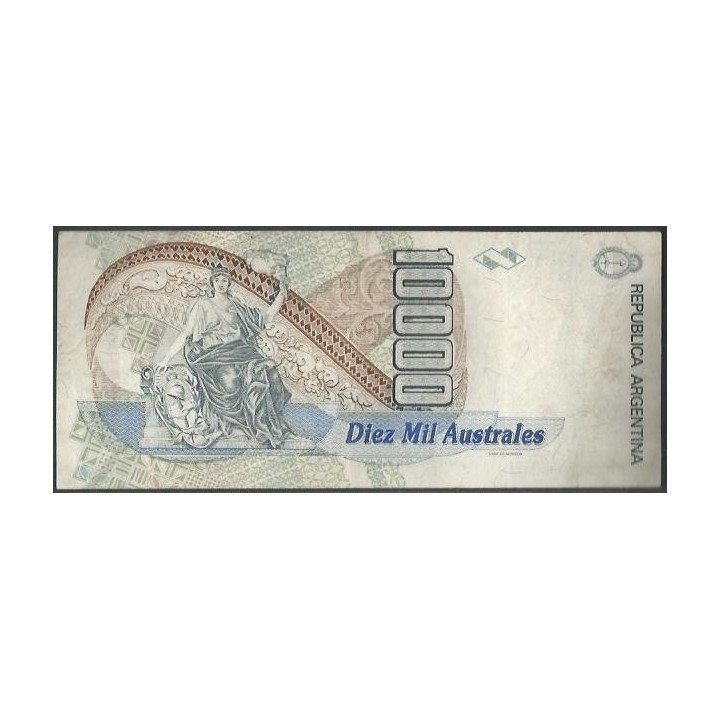 Argentina 10.000 Australes ND1989-91 Serie A Reposicion R P334a reverso