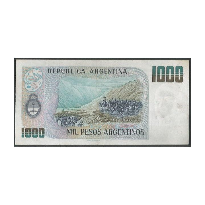 Argentina 1.000 Pesos Argentinos ND1983-5 Serie B P317a reverso
