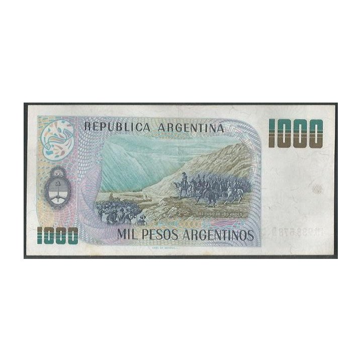 Argentina 1.000 Pesos Argentinos ND1983-5 Serie D P317b reverso