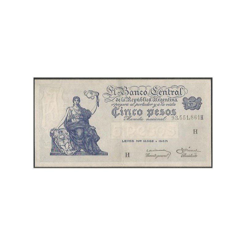 Argentina, 5 Pesos ND1951-9 Serie H P264x