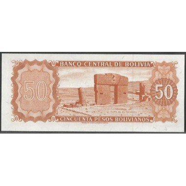 Bolivia, 50 Pesos Bolivianos L 13 Jul 1962 Serie C P162a