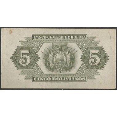 Bolivia, 5 Bolivianos L 20 Jul 1928 Serie P2 P129