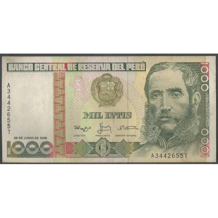 Peru 1.000 Intis 28 Jun 1988 P136b