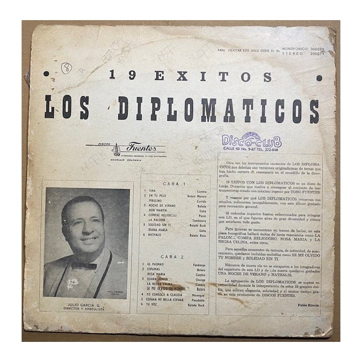 Los Diplomaticos 19 Exitos - Colombia reverso