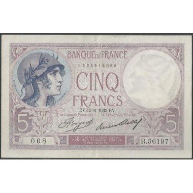 Francia, 5 Francs 15 Jun 1933 P72e