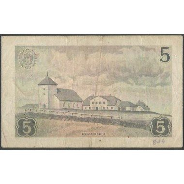 Islandia, 5 Kronur 21 Jun 1957 P37a
