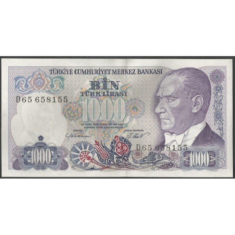 Turkya, 1.000 Liras L1970 (1986)  D P196