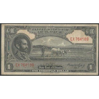 Etiopia 1 Dolar Etiope ND1945 Firma 3 P12c