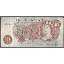 Inglaterra 10 Shilling ND1966-70 P373c