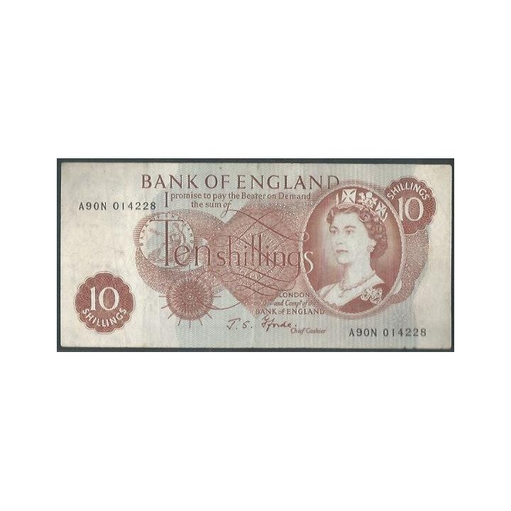 Inglaterra 10 Shilling ND1966-70 P373c