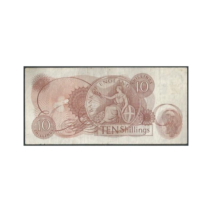 Inglaterra 10 Shilling ND1966-70 P373c reverso