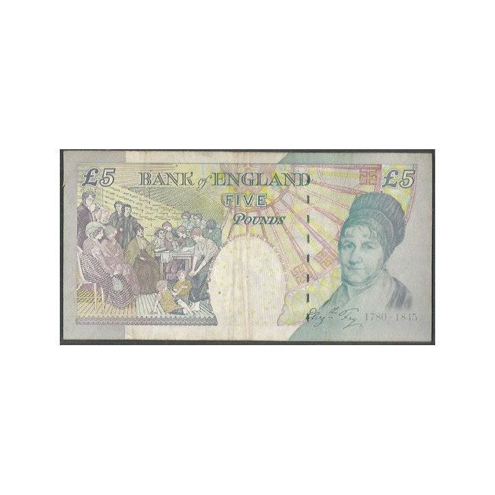 Inglaterra 5 Pounds 2002 (04) P391c reverso