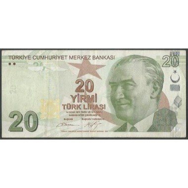 Turkya, 20 Liras ND2009 P224b