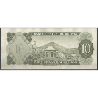 Bolivia, 10 Pesos Bolivianos L 13 Jul 1962 Serie X P154a