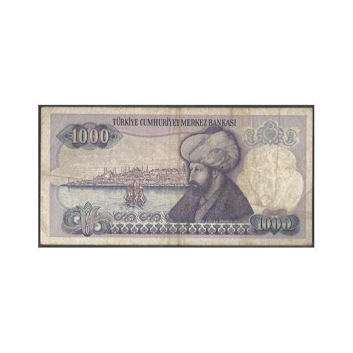 Turkya 1.000 Liras L1970 (1986) I P196 reverso