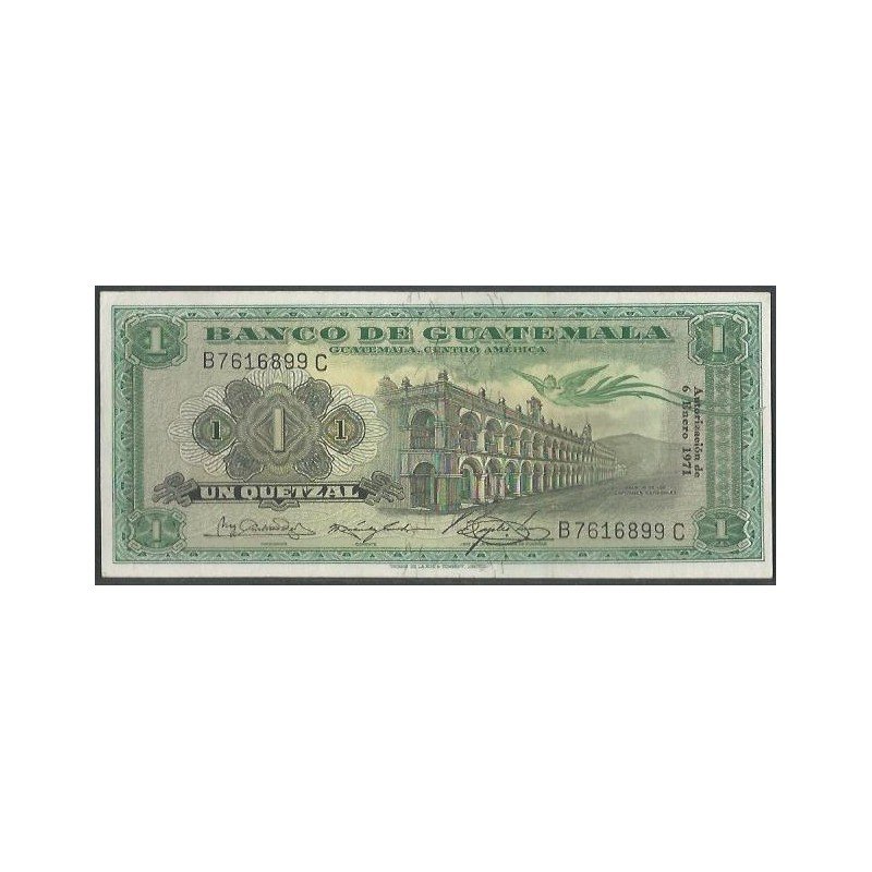 Guatemala, 1 Quetzal 6 Ene 1971 P52h