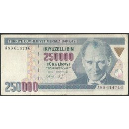Turkya 250.000 Liras L1970 (1992) P207