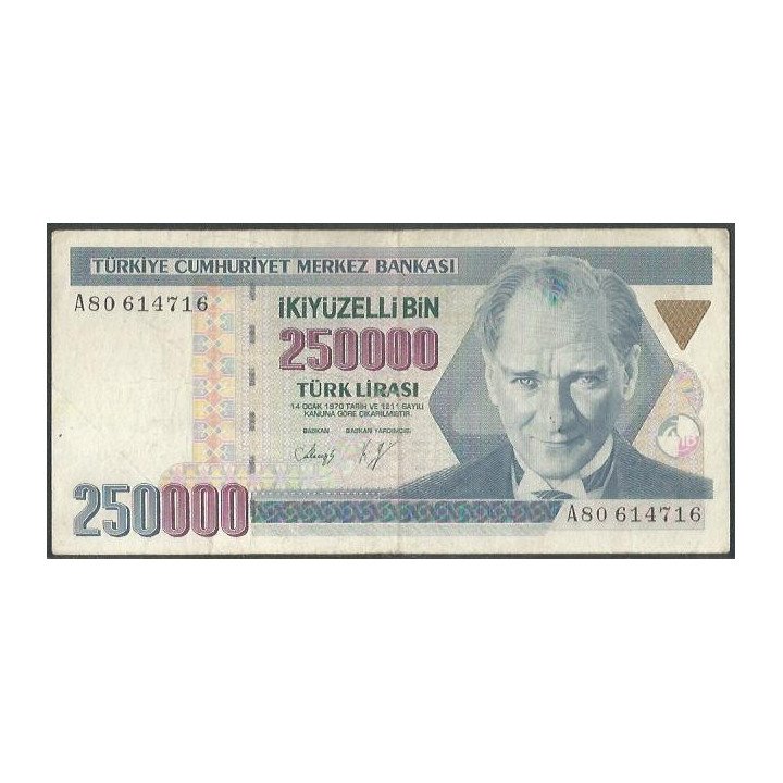 Turkya 250.000 Liras L1970 (1992) P207