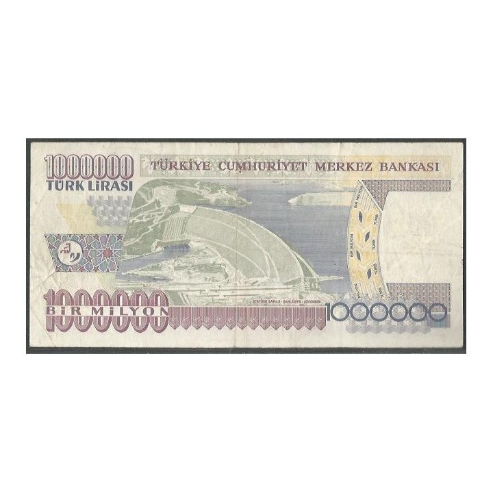 Turkya 1.000.000 Liras L1970 (2002) P213 reverso