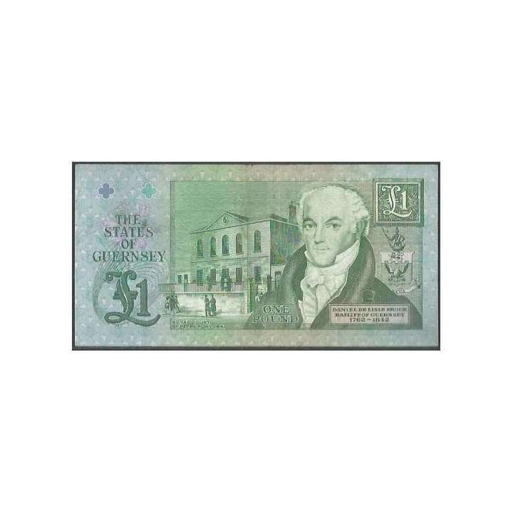 Guernsey 1 Pound ND1991- P52c reverso