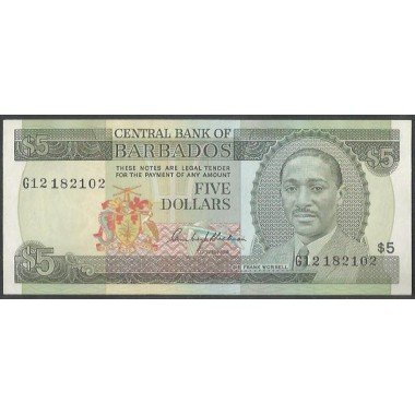 Barbados, 5 Dollars ND1975 P32a