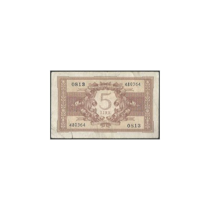 Italia 5 LiraS 23 Nov 1944 P31c reverso