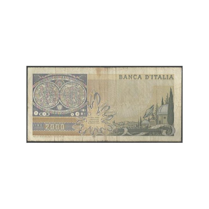 Italia 2.000 Liras 24 Oct 1983 P103c reverso