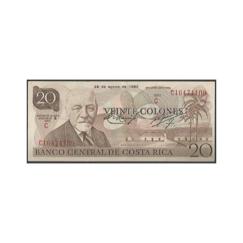 Costa Rica, 20 Colones 28 Ago 1980 P238c