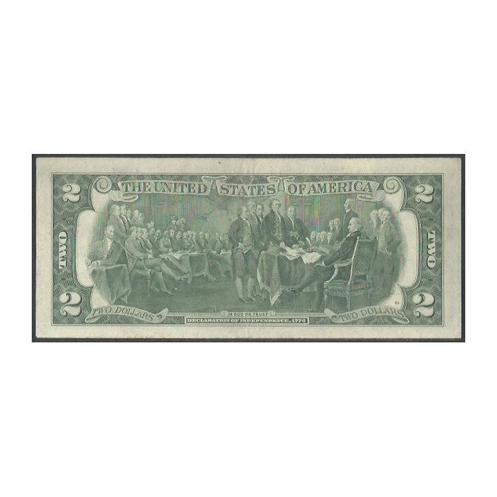 Estados Unidos 2 Dollars 1976 L P461 reverso