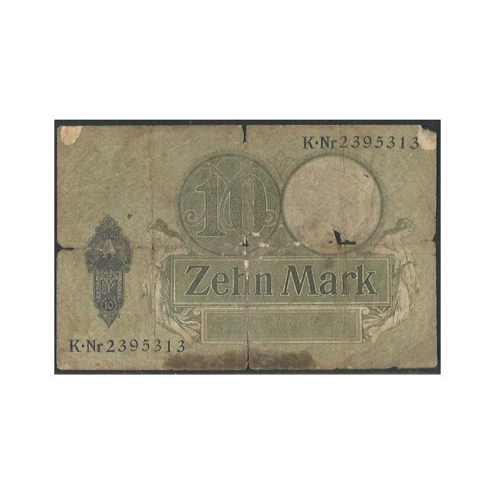 Alemania 10 Mark 6 Oct 1906 P9b reverso