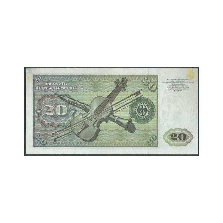 Alemania 20 Mark 2 Ene 1970 P32a reverso