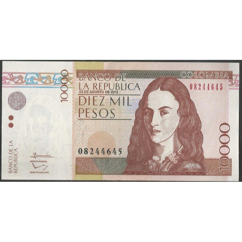 Billete de 10.000 Pesos 21 Ago 2012 BGW640