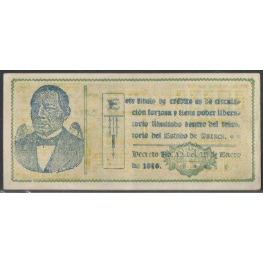 Mexico - La tesoreria General del estado de Oaxaca, 5 Pesos 24 Feb 1915 J Ps954