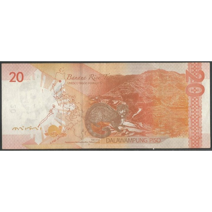 Filipinas 20 Piso 2014 P206a reverso