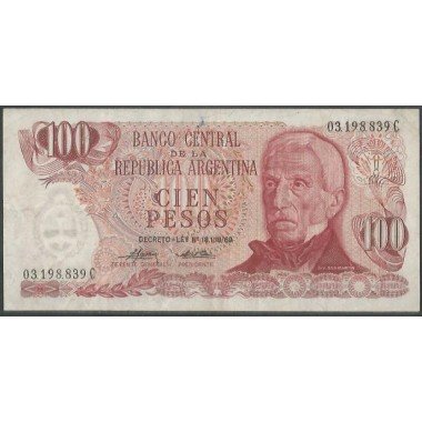 Argentina, 100 Pesos ND1976-8 Serie C P302b