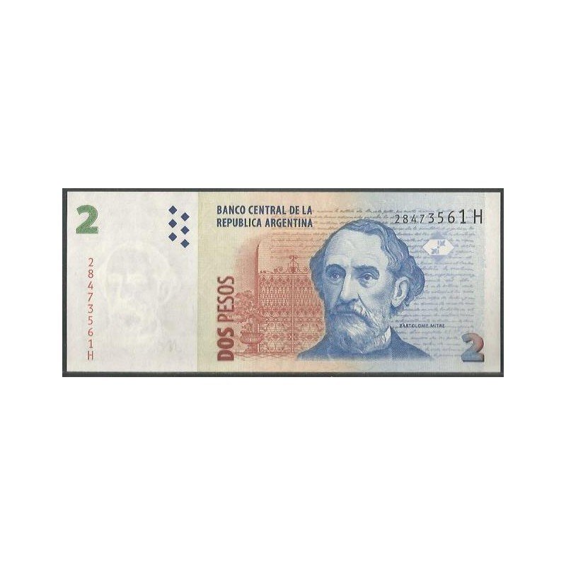 Argentina, 2 Pesos ND2002 Serie H P352