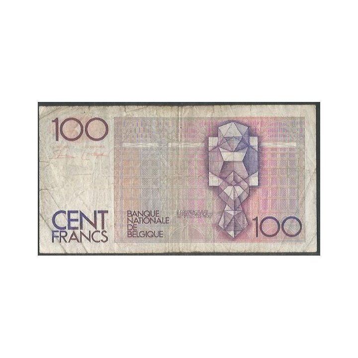 Belgica 100 Francs ND1982-84 Firmas 3 - 10 P142a reverso
