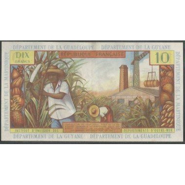 Antillas Francesas, 10 Francs ND1964 Firma 2 P8b