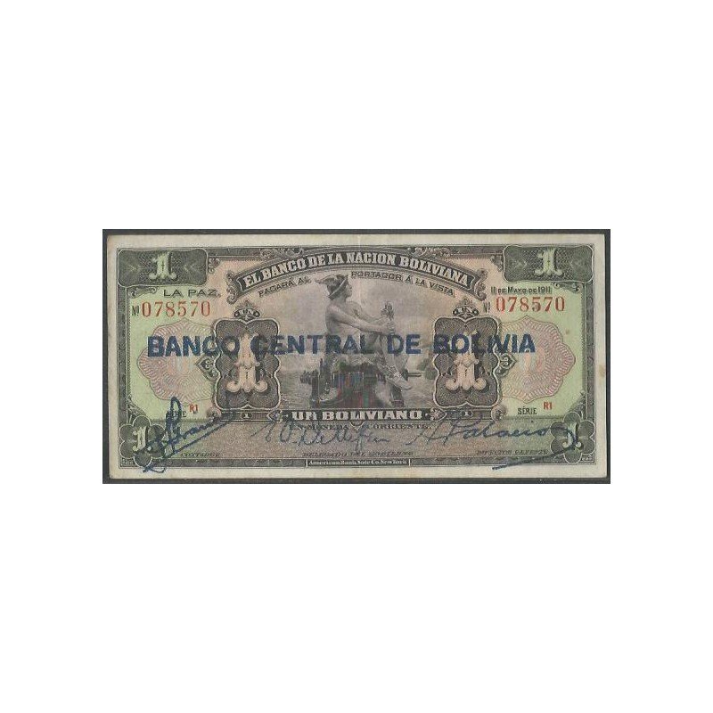 Bolivia, 1 Boliviano ND1929 Serie R1 P112