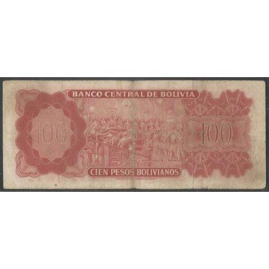 Bolivia, 100 Pesos Bolivianos L 13 Jul 1962 Serie B P164c