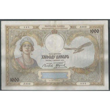 Yugoeslavia, 1.000 Dinara 1 Dic 1931 P29